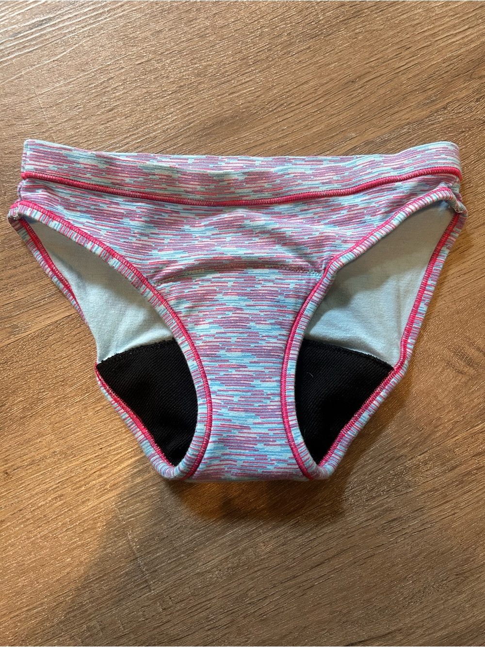 Thinx Teens Period Underwear Girls Size M 11-12 Blue Bikini Super